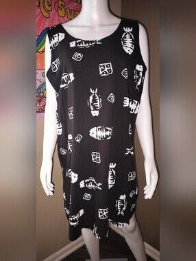 Cotton Connection Black & White Printed Sleeveless Mini Dress Sz XL